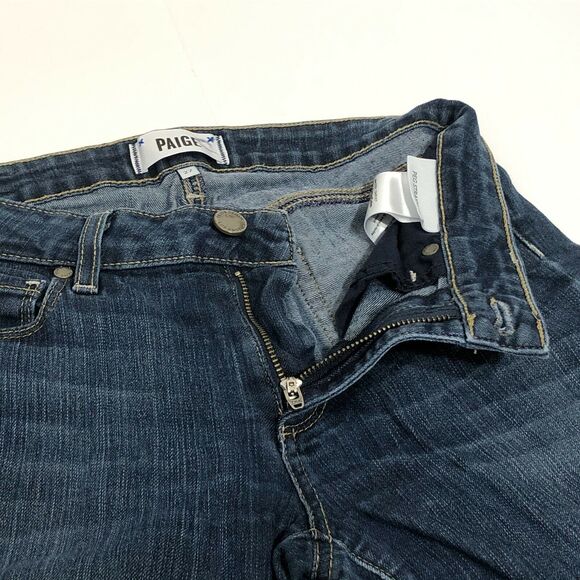 Paige Peg Straight Jeans Blue Mid Wash Womens Size 27 Made in USA - Picture 4 of 9